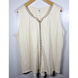 Kuhl Shay Tank Top Women's Size 1X Embroidery Organic Cotton